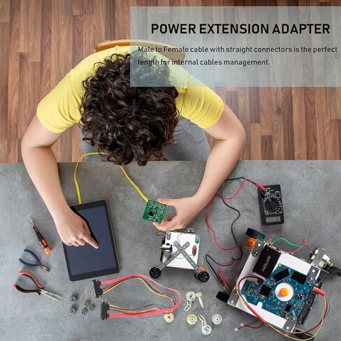 BESPORTBLE 2 Pcs Hard Disk Extension Cable 7+15 Pin Male to Female Power Adapter Cord for Computer Optical Drive Connection and Data Transfer in Kuwait