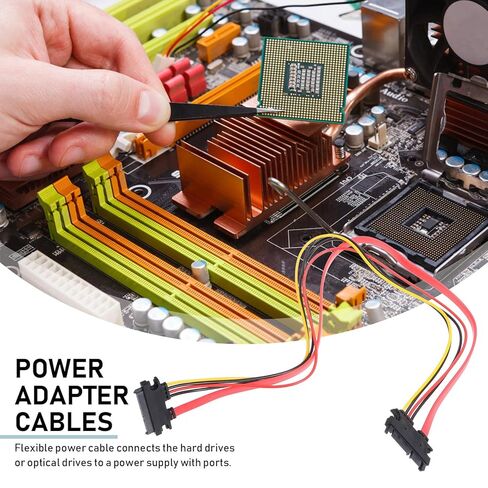 BESPORTBLE 2 Pcs Hard Disk Extension Cable 7+15 Pin Male to Female Power Adapter Cord for Computer Optical Drive Connection and Data Transfer in Kuwait