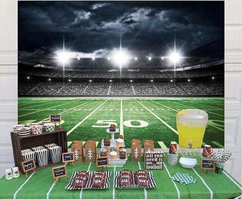 Football Field Backdrop Sports Stadium Photography Background Football Theme Birthday Party Decorations Banner Supplies (82x59inch(7x5FT)) in Kuwait