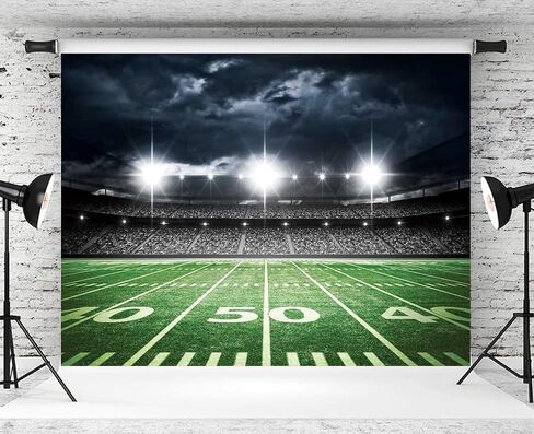 Football Field Backdrop Sports Stadium Photography Background Football Theme Birthday Party Decorations Banner Supplies (82x59inch(7x5FT)) in Kuwait