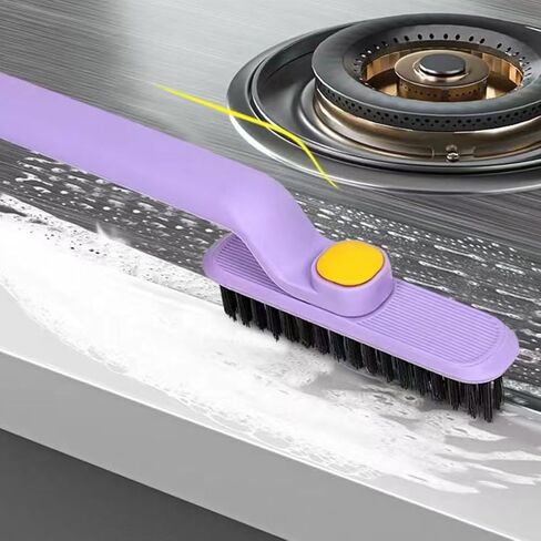 HOMSFOU 2pcs Multifunctional Crevice Cleaning Brush for Bathroom and Floor, Small Groove Scrubber with Rotatable Head, Sturdy Plastic Handle, Gap and Tile Cleaning Tool for Home Use in Saudi Arabia