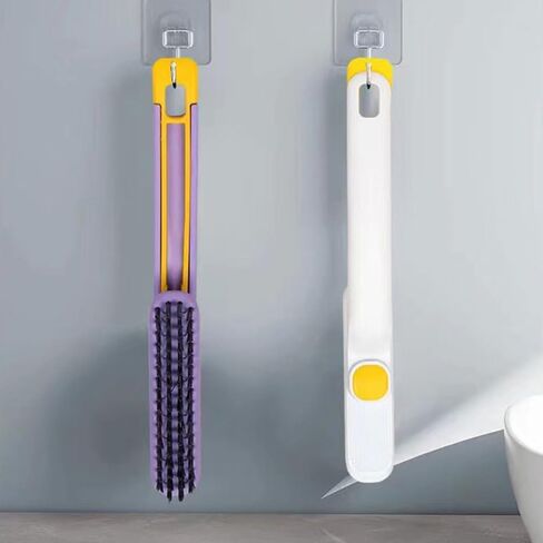 HOMSFOU 2pcs Multifunctional Crevice Cleaning Brush for Bathroom and Floor, Small Groove Scrubber with Rotatable Head, Sturdy Plastic Handle, Gap and Tile Cleaning Tool for Home Use in Saudi Arabia