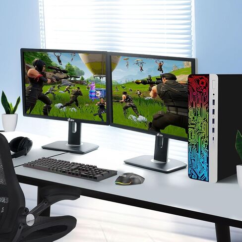HP G3 RGB Gaming Desktop PC – Intel i5 6th Gen Processor – 16GB Ram – 1TB SSD – NVIDIA GeForce GTX 1050 Ti DDR5 – New 24 inch Monitor – Wi-Fi – Windows 11 Pro – Computer Tower for PC Gamer (Renewed) in Kuwait