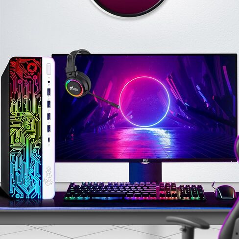 HP G3 RGB Gaming Desktop PC – Intel i5 6th Gen Processor – 16GB Ram – 1TB SSD – NVIDIA GeForce GTX 1050 Ti DDR5 – New 24 inch Monitor – Wi-Fi – Windows 11 Pro – Computer Tower for PC Gamer (Renewed) in Kuwait