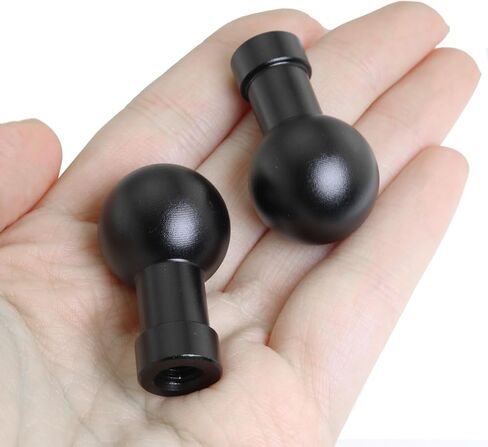 2PCS 20mm Ball Mount Aluminum Adapter,with 1/4 Female Thread (1/4-20 6mm Included), Straight Conversion Bracket for Photo Stand, Holder & Sports Camera, Compatible with 20mm Ball Components, Black in Saudi Arabia