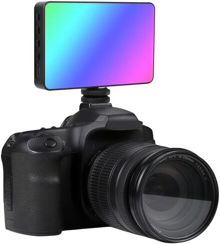 PUSOKEI RGB Video Lights, LED Camera Light, Rechargeable Photography Lamp with 1/4" Screw Interface & Cold Shoe Adapter, CRI 95+, 2500-9500K Dimmable Panel Lamp for Vlogging in Saudi Arabia