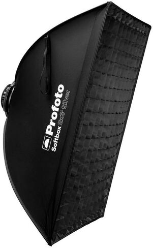 مصباح LED Profoto L600D بقدرة 600 وات بدون وميض مع صندوق سوفت بوكس ​​2 × 3 أقدام (فضي) وشبكة ناعمة مع حد انتشار الضوء 50 درجة (3 عناصر) in Kuwait