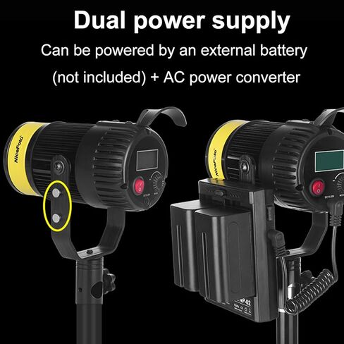 مصباح فيديو LED من PUSOKEI، قابل للتعتيم 2700K-6500K CRI 96+، مع تكبير 12-50 قابل للتعديل و5 أوضاع للمشهد، للتصوير الفوتوغرافي بالفيديو والبث المباشر (قابس الولايات المتحدة) in Kuwait