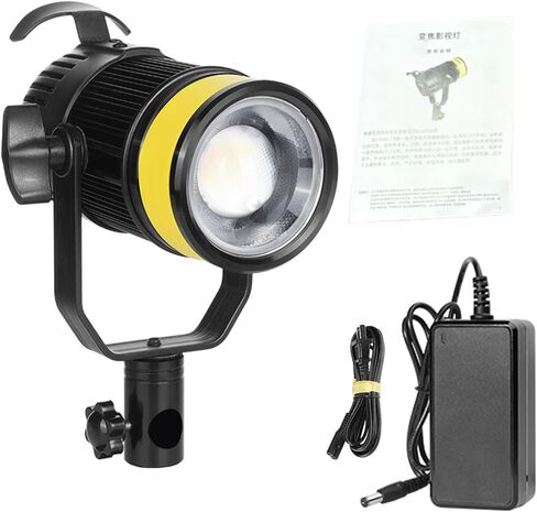 مصباح فيديو LED من PUSOKEI، قابل للتعتيم 2700K-6500K CRI 96+، مع تكبير 12-50 قابل للتعديل و5 أوضاع للمشهد، للتصوير الفوتوغرافي بالفيديو والبث المباشر (قابس الولايات المتحدة) in Kuwait