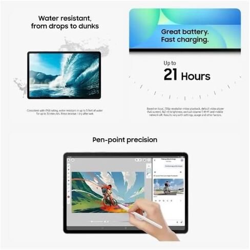 Samsung Galaxy Tab S10 FE+ 13.1 بوصة 128 جيجابايت واي فاي مع قلم S فضي SM-X620NZSAXAR (متجدد) in Kuwait