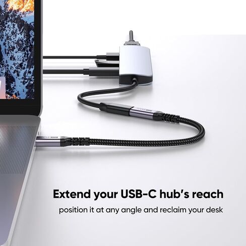 كابل تمديد USB C قصير 6 بوصات 2 حزمة، USB 3.2 Gen 2 Type C سلك كامل الوظائف 100 وات شحن سريع 10 جيجابت في الثانية نقل 4K @ 60 هرتز فيديو لمحور الهاتف المحمول والكمبيوتر اللوحي وشاشة الكمبيوتر المحمول والكمبيوتر المكتبي in Kuwait