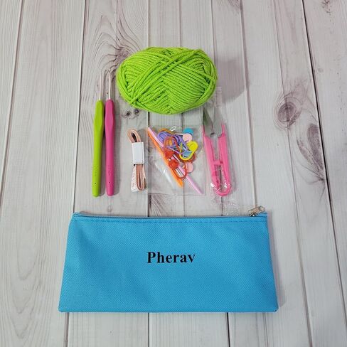 Pheravia Crochet Kits, With Crochet Hooks, Yarn, Stitch Markers, Scissors, Case - Complete Starter Set for in Saudi Arabia