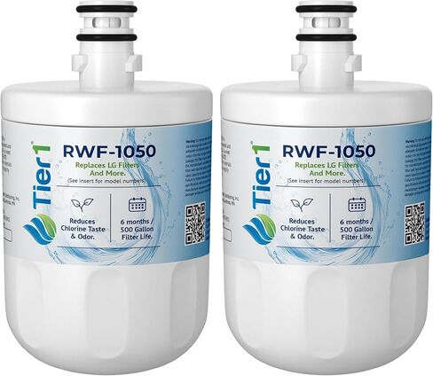 Tier1 Refrigerator Water Filter Replacement for LG LT500P, 5231JA2002A, GEN11042FR-08, ADQ72910902, ADQ72910907, ADQ72910901, WD-F05, SP-LE500, RWF0100A - 2 Pack in Kuwait