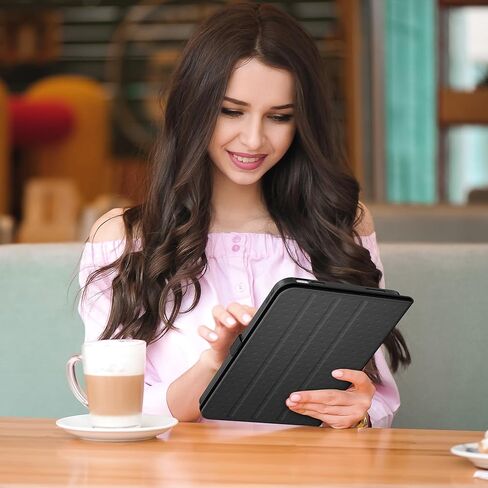 حافظة لجهاز iPad (A16) 11 بوصة 2025 وiPad الجيل العاشر 10.9 بوصة 2022، غطاء ذكي مع حامل أقلام، أسود in Saudi Arabia