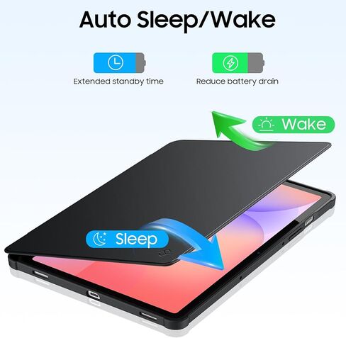 حافظة Fintie دوارة 360 درجة لهاتف سامسونج جالاكسي تاب S10 لايت/ S10 FE/ S9 FE 5G 10.9 بوصة/Tab S9 11 بوصة مع حامل قلم S، حامل واقٍ دوار، غطاء خلفي شفاف، أسود in Kuwait