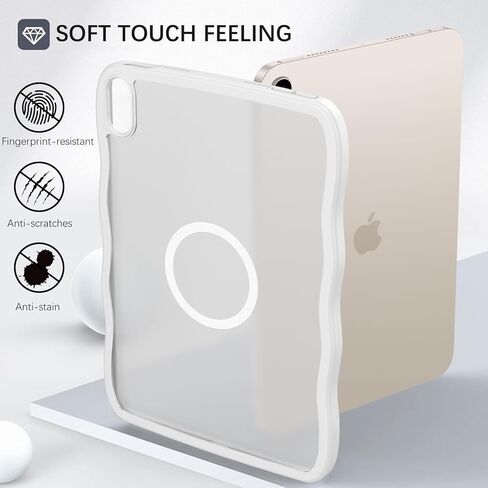 Telaso لجهاز iPad mini 7 A17 Pro 2024/iPad Mini 6 2021 8.3 بوصة iPad mini 7th/6th Gen Wave Frame Design جراب مغناطيسي، غطاء خلفي شفاف غير لامع ناعم من مادة TPU لجهاز iPad mini 7/Mini 6، شفاف متجمد in Kuwait