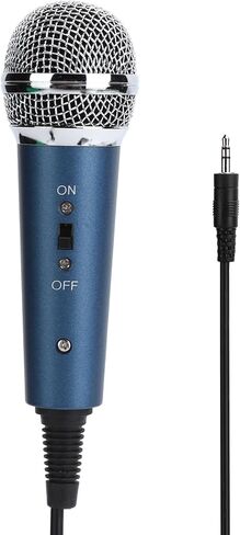 Sensitive Cardioid Wired Microphone, 3.5mm Plug and Play, Realtime Monitoring, Metal Shell, TEP Wire, Record Anytime, Anywhere, UShaped Audio Adapter for Karaoke, Computer (Blue) in Saudi Arabia