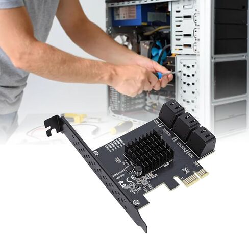 بطاقة توسيع PCI E 1X، بطاقة توسيع Serial ATA 3.0 مع دعامة منخفضة المستوى، تكامل سريع وتركيب مرن، 6 منافذ PCIe بسرعة 6 جيجابت في الثانية للأنظمة in Kuwait