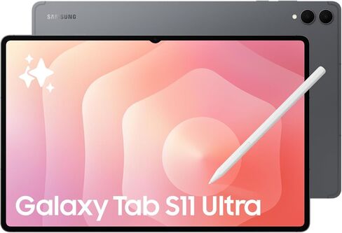 Samsung Galaxy Tab S11 Ultra with S-Pen 2025 (256GB, 12GB RAM, Wi-Fi Only) 14.6" AMOLED, WiFi 6E Android 16 Tablet, 4K Camera | International Model X930 | 25W Fast Charger Bundle (Moonstone Gray) in Saudi Arabia