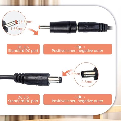 2Pcs USB Boost Converter Cable, USB 5V to 9V/12V Step Up Cable with LED Display, USB to DC 5.5mm 3.5mm UBS Power Voltage Boost Converter for Fan/Led Light/Wireless Router/Speakers/More Devices in Saudi Arabia
