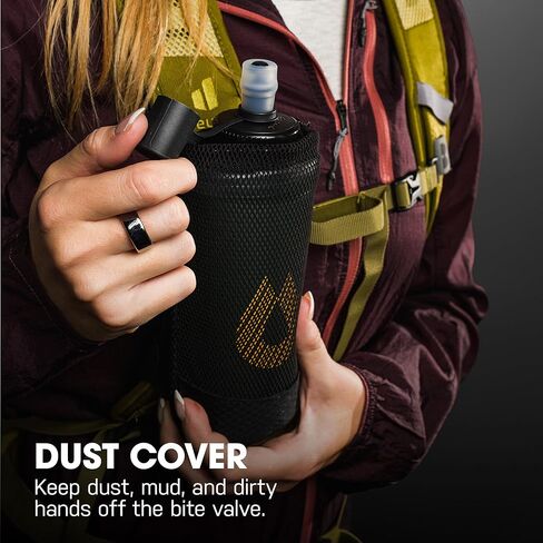 HydraPak PackFlask (500 مل أو 750 مل) - زجاجة مياه مثبتة على الظهر لحقائب الظهر - بدون استخدام اليدين، سهلة الوصول، خفيفة للغاية، قارورة ناعمة قابلة للطي للمشي لمسافات طويلة وحقائب الظهر in Kuwait