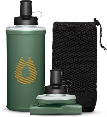 HydraPak PackFlask (500 مل أو 750 مل) - زجاجة مياه مثبتة على الظهر لحقائب الظهر - بدون استخدام اليدين، سهلة الوصول، خفيفة للغاية، قارورة ناعمة قابلة للطي للمشي لمسافات طويلة وحقائب الظهر in Kuwait