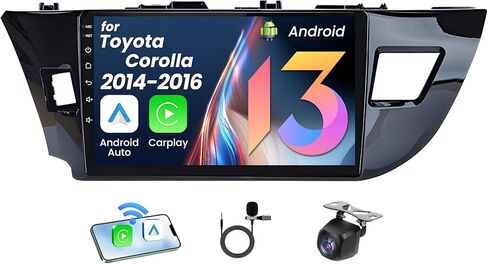 8Core 32G ROM Car Radio for Toyota Corolla 2014-2016: Upgrade 10" 1280x800 HD Touchscreen Replacement with Backup Camera Wireless Carplay Android Auto 5G WiFi Mirror Link GPS Bluetooth FM SWC in Kuwait