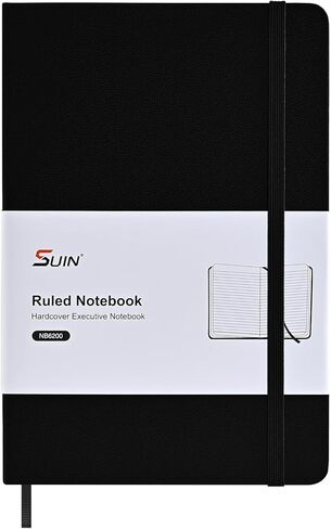 SUIN Lined Journal Notebooks for Work, School & Journaling – Black Hardcover, Medium 5.6 x 8 in, 160 Pages, 100 GSM Thick Paper for Note Taking & Writing (Black/Blue/Green-3Pack) in Kuwait