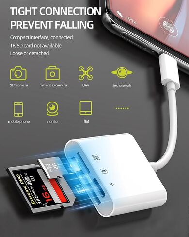 SD Card Reader USB C to Micro SD Charger Adapter (3in1) for iPhone 17 16 15 Pro Max Digital Camera Memory Stick for Apple TF Data Power Charging Port Male Plug for Ipad Compatible with Samsung Galaxy in Saudi Arabia