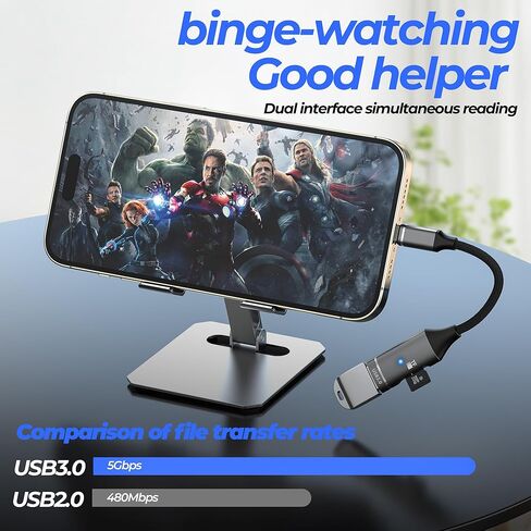محول USB A إلى USB C (2 في 1) قارئ بطاقات من النوع C Micro SD لهاتف iPhone 17 16 15 Pro Max عصا ذاكرة الكاميرا لجهاز Ipad MacBook متوافق مع كابل ملحقات Samsung S25 S24 S23 Android Mac in Saudi Arabia