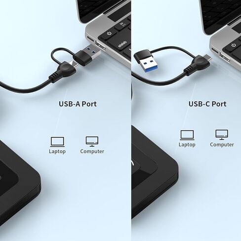 قارئ بطاقات ذكية USB مع تقنية NFC - واجهة مزدوجة للاتصال وقارئ بطاقات IC بدون تلامس، توصيل وتشغيل محول USB-A وUSB-C، متوافق مع أنظمة Windows وMacOS وLinux للخدمات المصرفية وملفات الضرائب والوصول in Kuwait