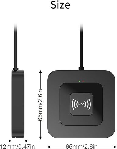 قارئ بطاقات ذكية USB مع تقنية NFC - واجهة مزدوجة للاتصال وقارئ بطاقات IC بدون تلامس، توصيل وتشغيل محول USB-A وUSB-C، متوافق مع أنظمة Windows وMacOS وLinux للخدمات المصرفية وملفات الضرائب والوصول in Kuwait