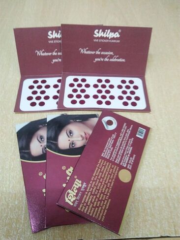 ATCUSA Shilpa Vive Sticker Kumkum - Deep Red Size 5 - Pack of 5 in Saudi Arabia