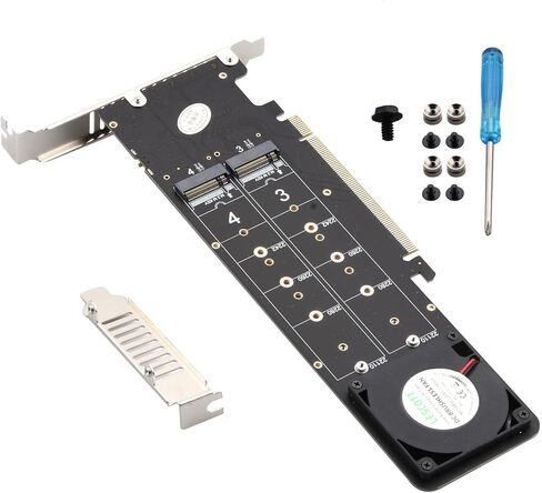4-CH PCIE 4.0 to M.2 NVMe RAID Splitter Card Up to 4X 32Gbps Data Transfer Power Supply for M.2 PCI-E & SSD Devices in Saudi Arabia