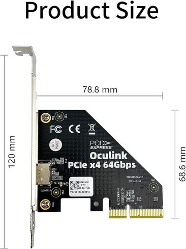 محول PCIe4.0 X4 إلى Oculink (SFF-8612 4i)، لـ eGPU وNVMe SSD، ينطبق على نظام Windows Server/Windows/Linux/VMwareESX/ESXi/Freebsd/Centos/Ubuntu in Kuwait
