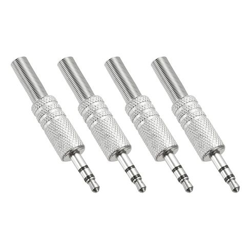MECCANIXITY 10 Pcs 1/8" TS Audio Male Plug, 3.5mm Mono Jack Plug Adapter Replacement, 2 Pole Solder Jack Cable Connector for Speaker Microphone Guitar (Carved Style, Golden) in Saudi Arabia