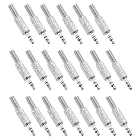 MECCANIXITY 10 Pcs 1/8" TS Audio Male Plug, 3.5mm Mono Jack Plug Adapter Replacement, 2 Pole Solder Jack Cable Connector for Speaker Microphone Guitar (Carved Style, Golden) in Saudi Arabia