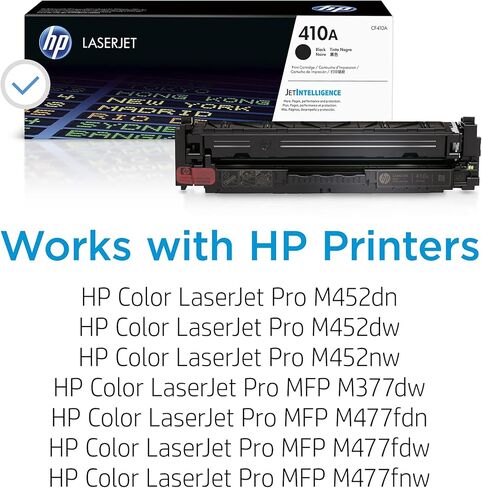 Original HP 410A Black Toner Cartridge | Works with HP Color LaserJet Pro M452 Series, HP Color LaserJet Pro MFP M377, M477 Series | CF410A in Saudi Arabia