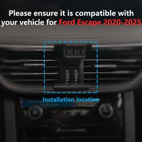 حامل هاتف السيارة جبل لفورد إسكيب 2020-2025 اكسسوارات السيارات سيارة جبل 360 درجة دوران لحامل هاتف السيارة المغناطيسي حر اليدين متوافق مع هواتف آيفون سامسونج الذكية in Saudi Arabia