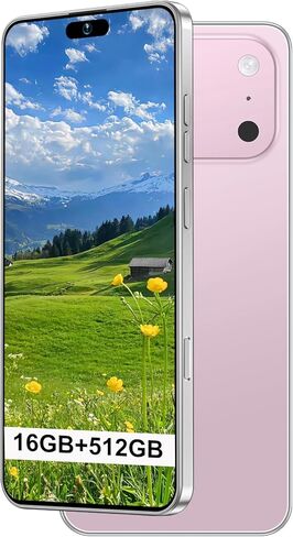 17 PM 16GB+512GB 6.99" HD Screen Smartphone Unlocked Cell Phone,Android 15,Battery 7000mAh Unlocked The Phone,Fingerprint Button Unlock/GPS/Face ID/Dual SIM/5G(Orange) in Saudi Arabia
