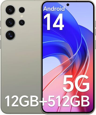 X24 Ultra Unlocked Android Phone,RAM12GB+ROM512GB,Snapdragon888 Unlocked Phones, 6.8“ FHD Large Screen,Long Life Battery 5000mAh,Android 14, 48+108MP Camera, Dual SIM,WiFi/Bluetooth(Purple) in Saudi Arabia
