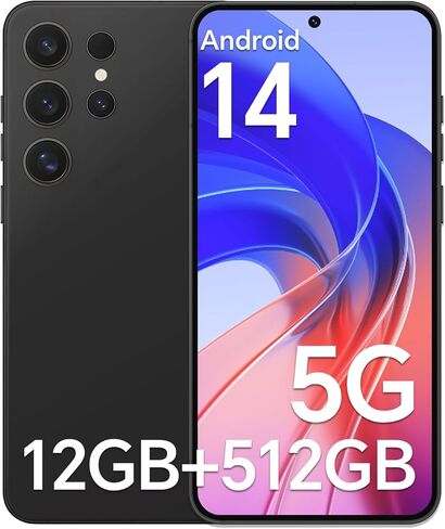 X24 Ultra Unlocked Android Phone,RAM12GB+ROM512GB,Snapdragon888 Unlocked Phones, 6.8“ FHD Large Screen,Long Life Battery 5000mAh,Android 14, 48+108MP Camera, Dual SIM,WiFi/Bluetooth(Purple) in Saudi Arabia