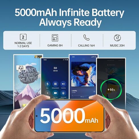 X24 Ultra Unlocked Android Phone,RAM12GB+ROM512GB,Snapdragon888 Unlocked Phones, 6.8“ FHD Large Screen,Long Life Battery 5000mAh,Android 14, 48+108MP Camera, Dual SIM,WiFi/Bluetooth(Purple) in Saudi Arabia