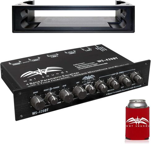 معادل صوت بلوتوث Wet Sounds WS-420BT ثلاثي المناطق مع WS-BTEQUDM-B أسود أسفل لوحة القيادة in Kuwait