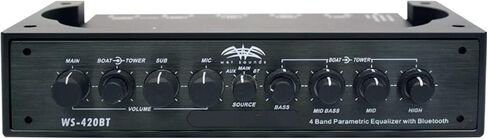 معادل صوت بلوتوث Wet Sounds WS-420BT ثلاثي المناطق مع WS-BTEQUDM-B أسود أسفل لوحة القيادة in Kuwait