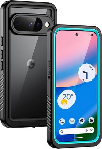 حافظة Lanhiem Pixel 10 Pro XL، حافظة IP68 مقاومة للماء والغبار مع واقي شاشة مدمج، غطاء شفاف واقٍ متين مقاوم للصدمات لكامل الجسم لهاتف Google Pixel 10 Pro XL 6.8 بوصة، أسود in Kuwait