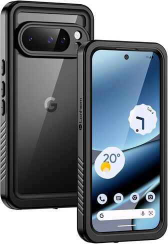 Lanhiem Pixel 10 Pro XL Case, IP68 Waterproof Dustproof Case with Built-in Screen Protector, Rugged Full Body Shockproof Protective Clear Cover for Google Pixel 10 Pro XL 6.8 Inch, Black in Saudi Arabia