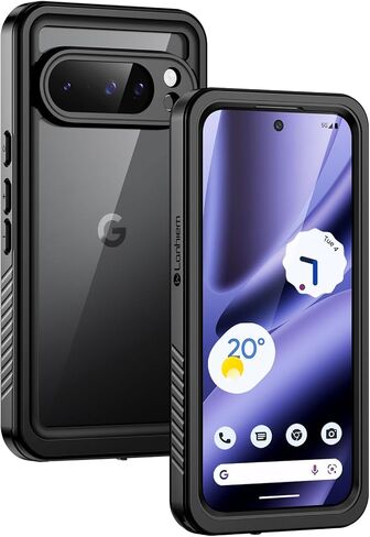 Lanhiem Pixel 10 Pro XL Case, IP68 Waterproof Dustproof Case with Built-in Screen Protector, Rugged Full Body Shockproof Protective Clear Cover for Google Pixel 10 Pro XL 6.8 Inch, Black in Saudi Arabia