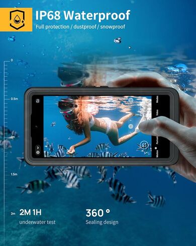 Lanhiem Pixel 10 Pro XL Case, IP68 Waterproof Dustproof Case with Built-in Screen Protector, Rugged Full Body Shockproof Protective Clear Cover for Google Pixel 10 Pro XL 6.8 Inch, Black in Saudi Arabia