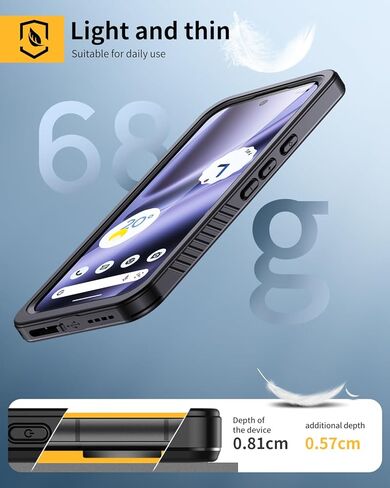 Lanhiem Pixel 10 Pro XL Case, IP68 Waterproof Dustproof Case with Built-in Screen Protector, Rugged Full Body Shockproof Protective Clear Cover for Google Pixel 10 Pro XL 6.8 Inch, Black in Saudi Arabia